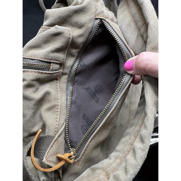 Augur Strauss Jans Canvas Leather Laptop Backpack Brown Distressed Boho Hiking - Picture 7 of 11